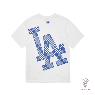 Áo Thun MLB Checkerboard Back Logo LA Dodgers White