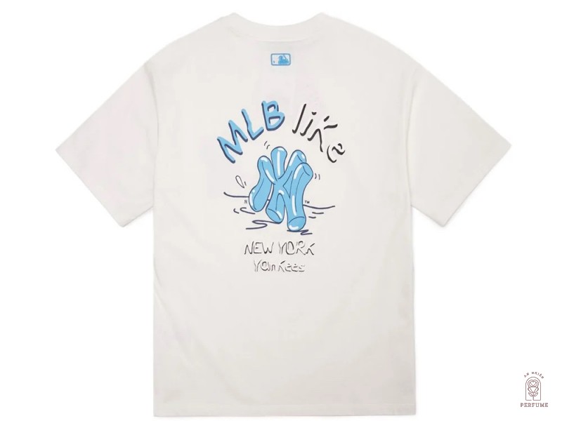 Áo Thun MLB Lite Back Logo Overfit New York Yankees Ivory