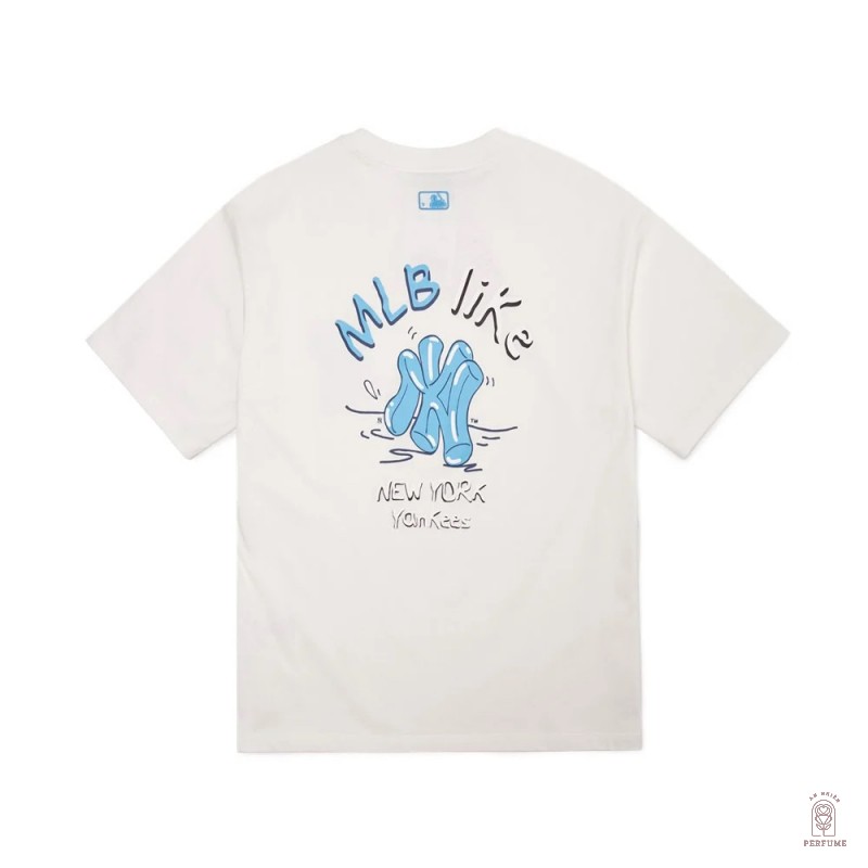 Áo Thun MLB Lite Back Logo Overfit New York Yankees Ivory