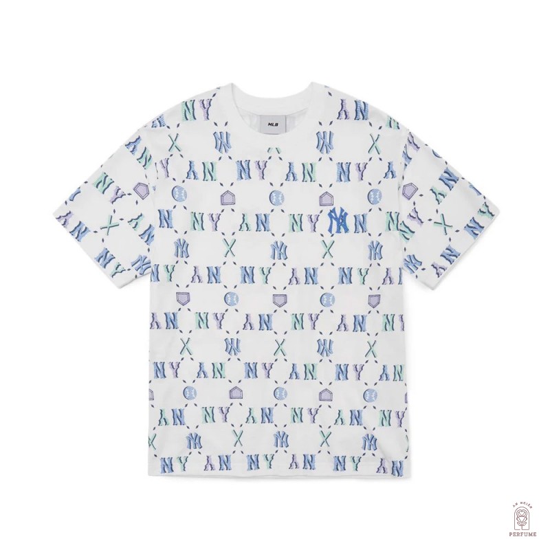 Áo Thun MLB Summer Color Monogram New York Yankees White